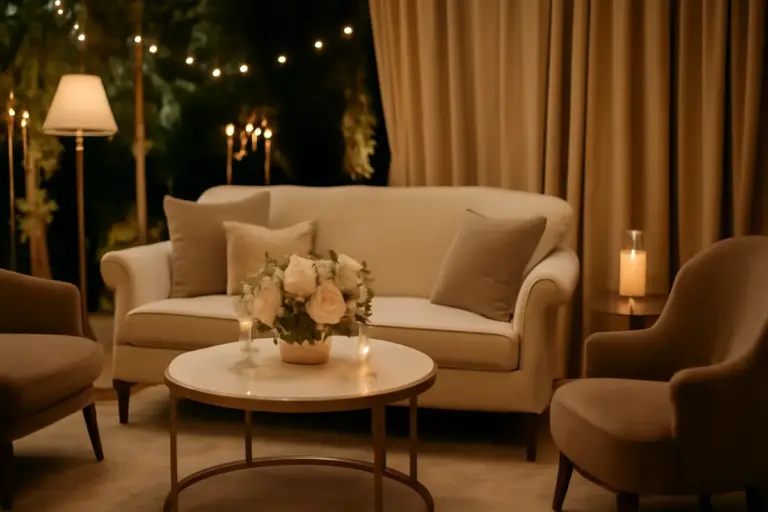 Come creare una lounge area per eventi eleganti? Gli elementi indispensabili per un’atmosfera chic